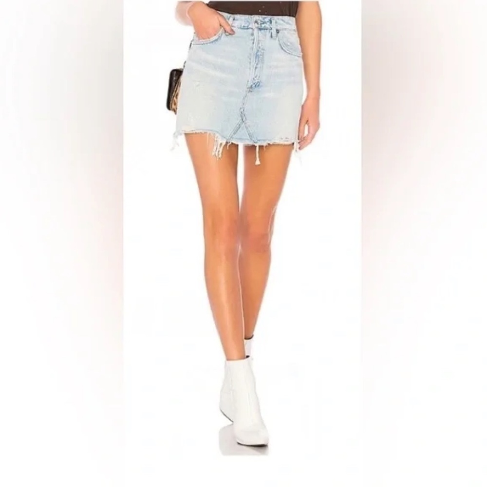 AGOLDE - REVOLVE - Quinn High Rise Jean Mini Skirt
